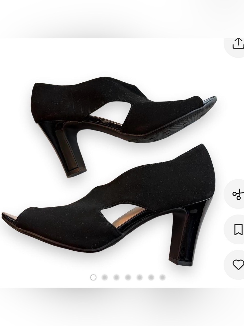 LifeStride Carla Black Peep Toe Heels US 8.5
